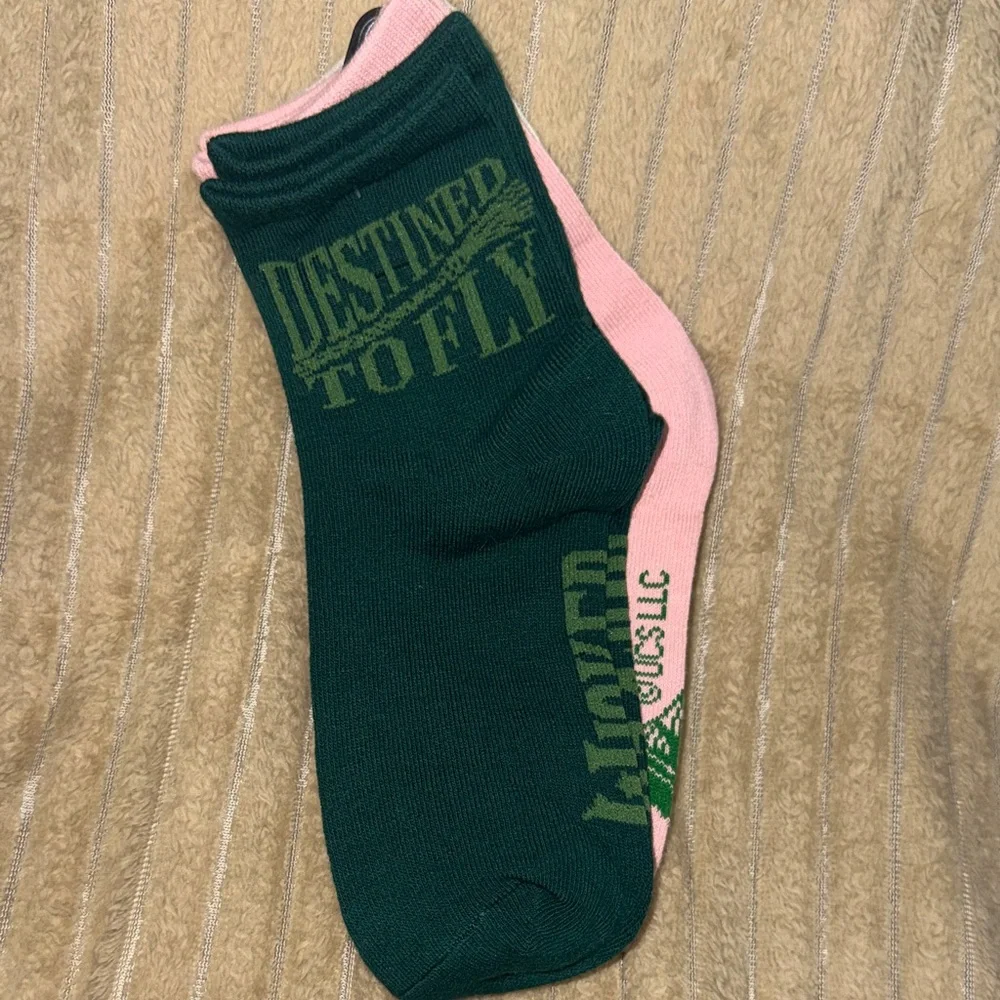 Wicked Theme Pink and Cream Floral Socks - Picture 2 of 4
